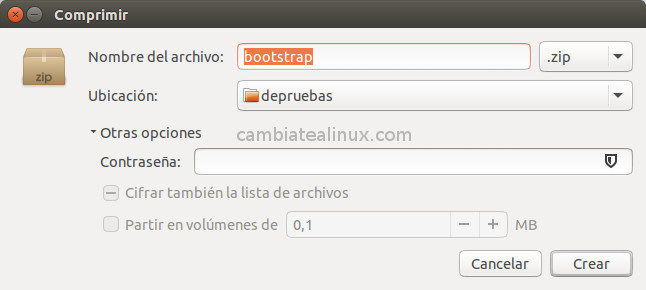 Comprimir archivos - ubuntu