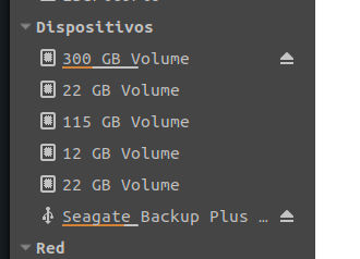 USB montado en el explorador de archivos