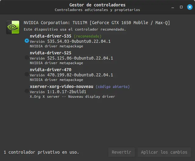 Linux Mint 21.2 - Controladores disponibles