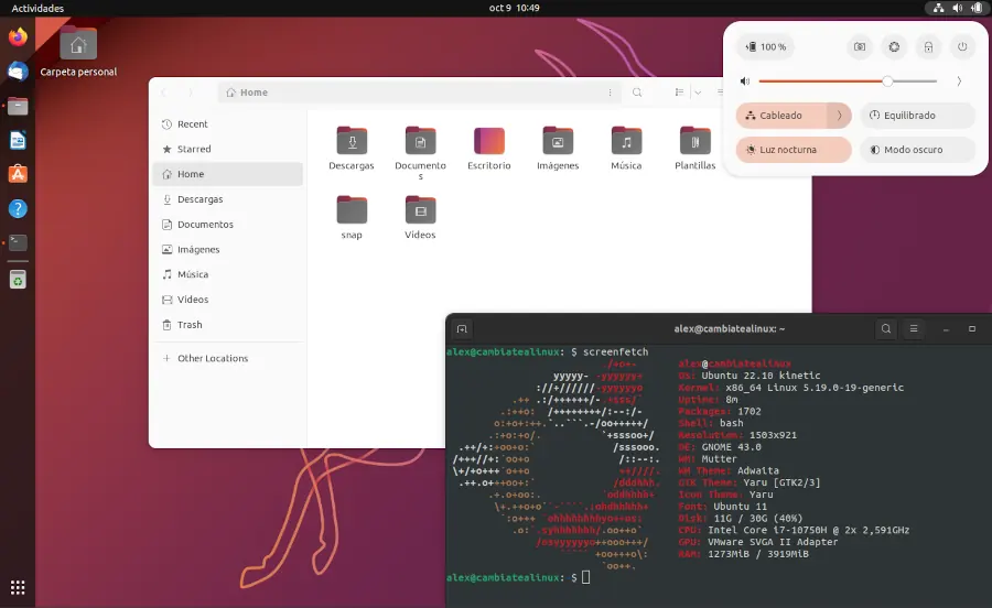 Ubuntu 22.10  - Kinetic Kudu