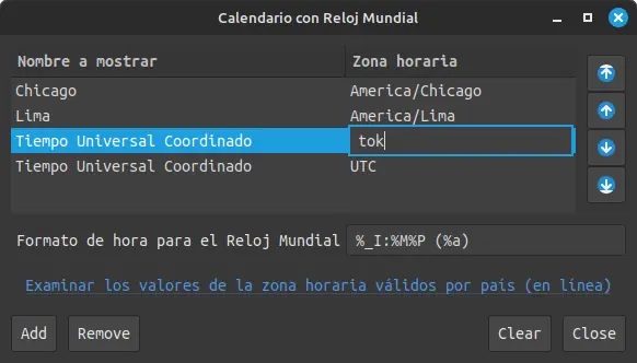 Linux Mint 21.2 - Añadir ciduades al calendario