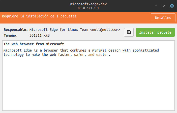 Instalar Microsoft Edge desde el explorador de archivos