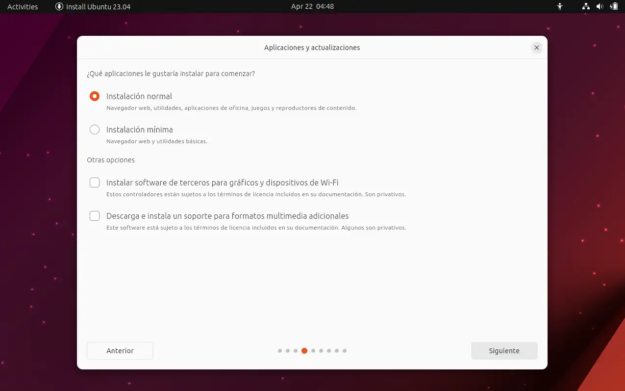 Instalación Ubuntu - Tipo de instalación