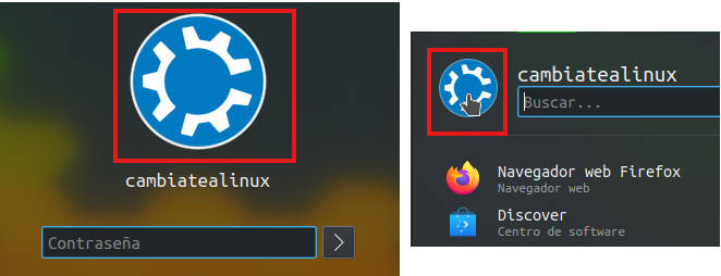Icono de usuairo en KDE Linux