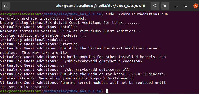 Instalar VirtuakBox Guest Additions - Instaladas