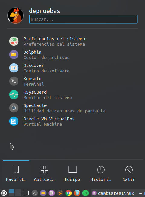 Lanzador de aplicaciones KDE