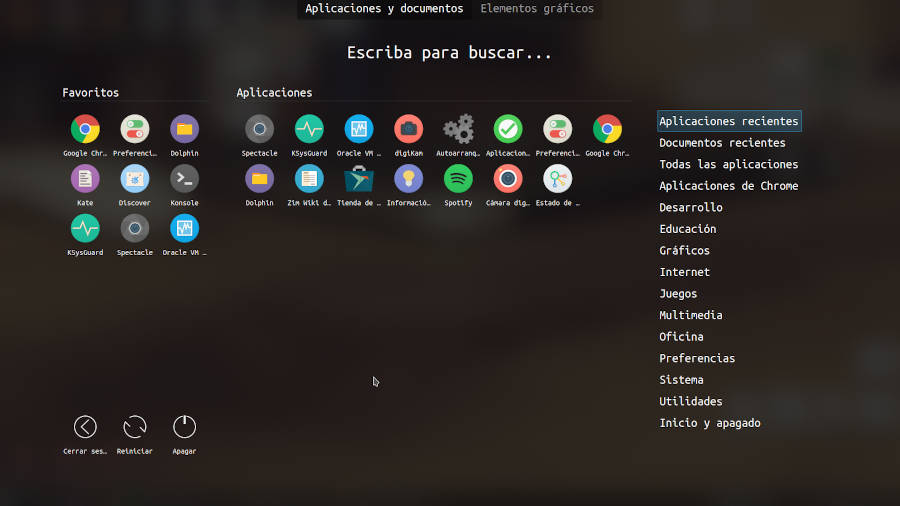 Tablero de mandos de aplicaciones  KDE