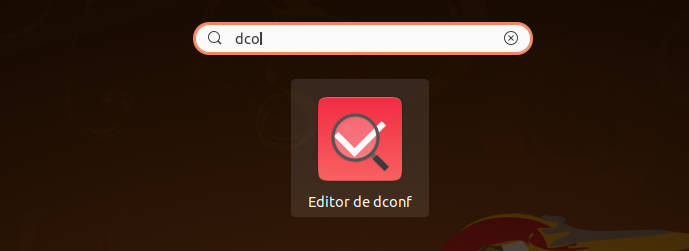 Buscar la aplicación dconf-editor desde el menú de Ubuntu