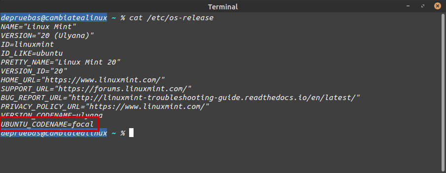Buscar el codename de Ubuntu en el fichero os-release