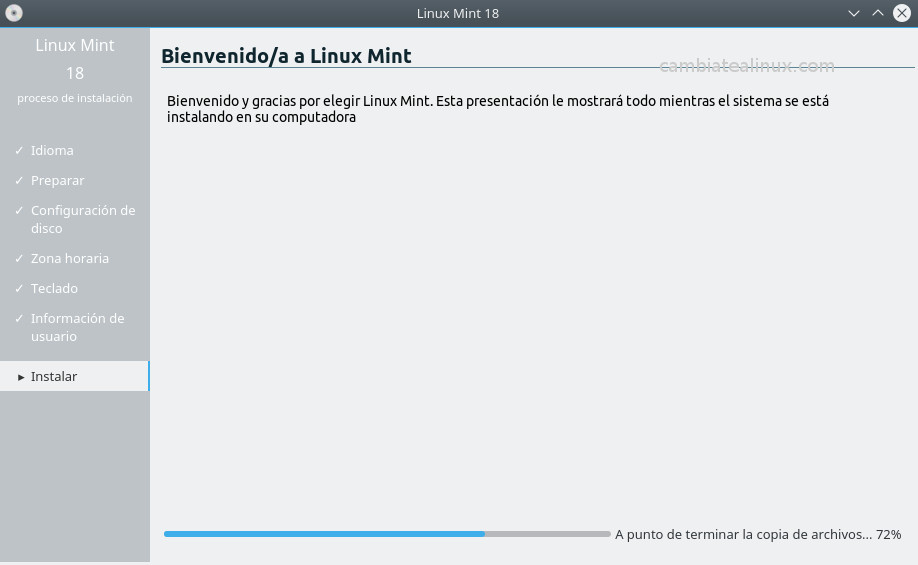Instalacion de linux-mint-18-KDE - proceso de instalacion