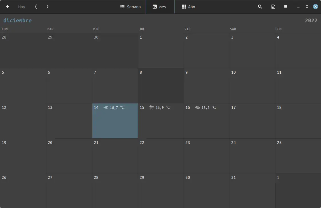 Calendario de Linux Mint