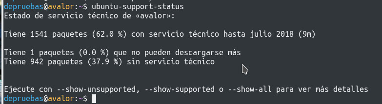 Verificar el soporte de ubuntu