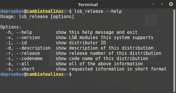lsb_release - muestra información de la distribución instalada