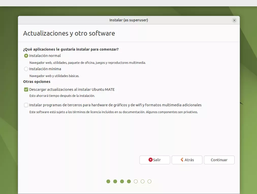 Instalacion de Ubuntu Mate - Actualizaciones de software