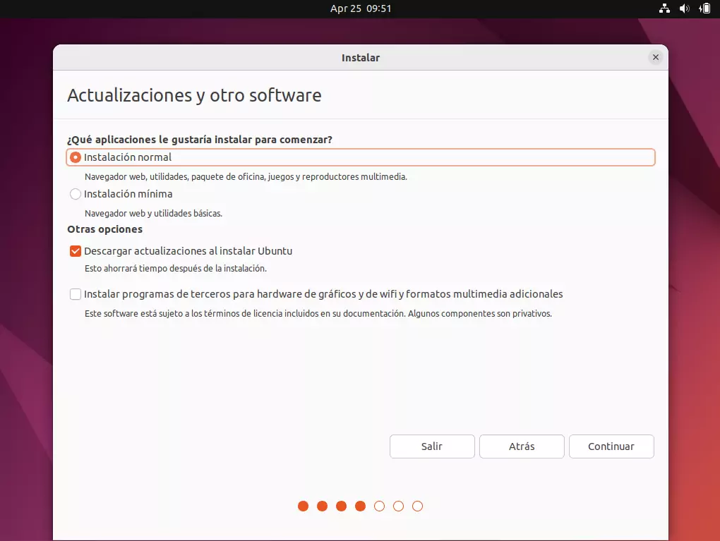 Instalacion de Ubuntu - Actualizaciones de software