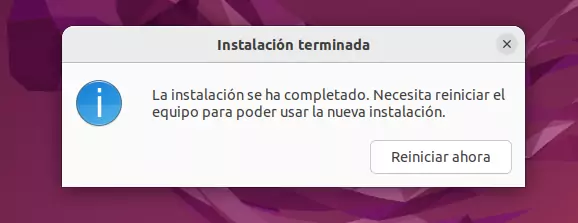 Instalacion de Ubuntu - Proceso finalizado