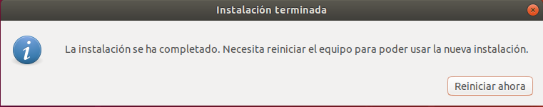 Instalacion de ubuntu 18.04 - fin de la instalacion