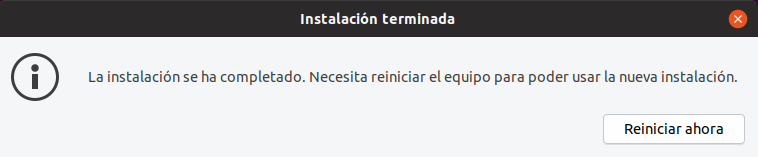 Instalacion de ubuntu 19.04 - fin de la instalacion