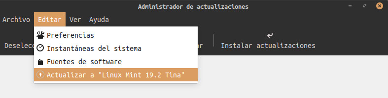 Actualizar Linux Mint a 19.2