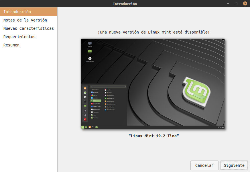 Actualizar Linux Mint 19.1 a 19.2 - Introduccion