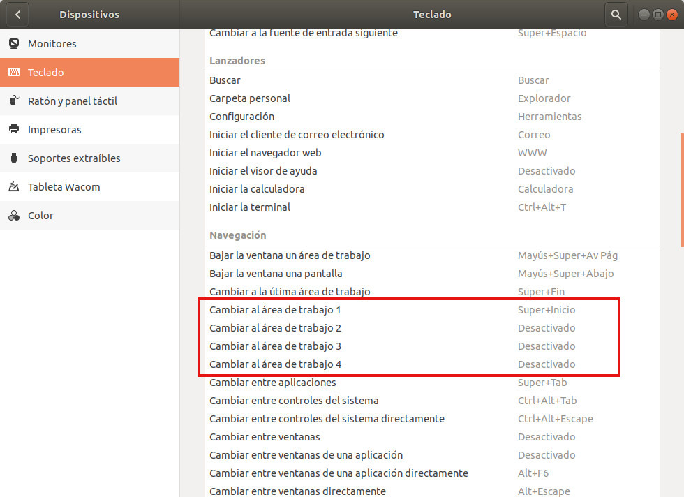 Ubuntu gnome 18.04 - configuracion