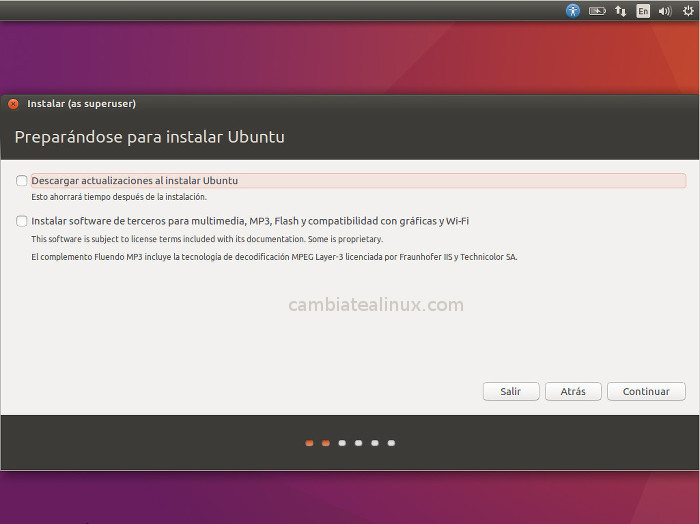 Instalacion de ubuntu 16.04 - seleccion software de terceros